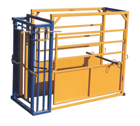 Econ-o-matic Cattle Chute — automatic head gate, swinging side doors, bolt together construction