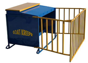 Goat Kreep'r — narrow 4.5 inch opening, adjustable feed gate, folding pen
